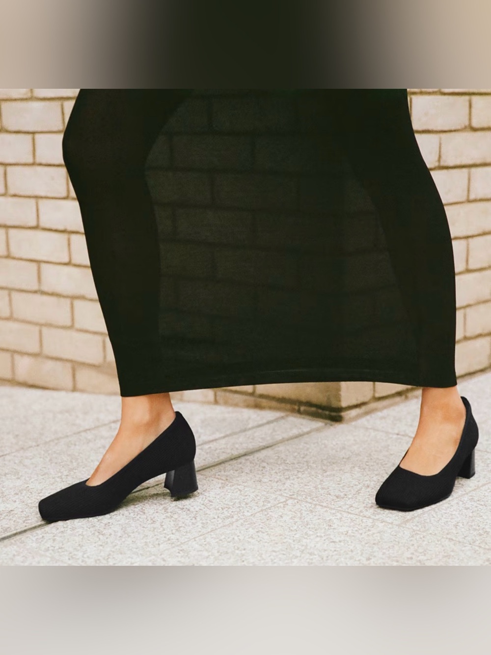 Vivaia Monroe Square-Toe Margot Chunky Heels Black size 11 43